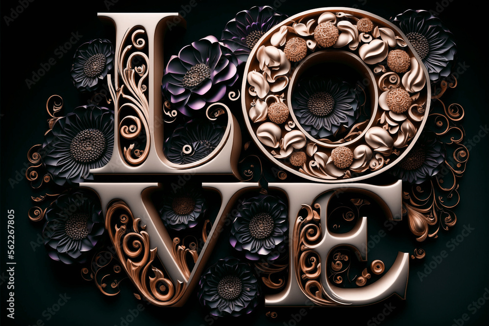 LOVE sign, valentines, Generative AI LOVE sign, valentines, Generative AI