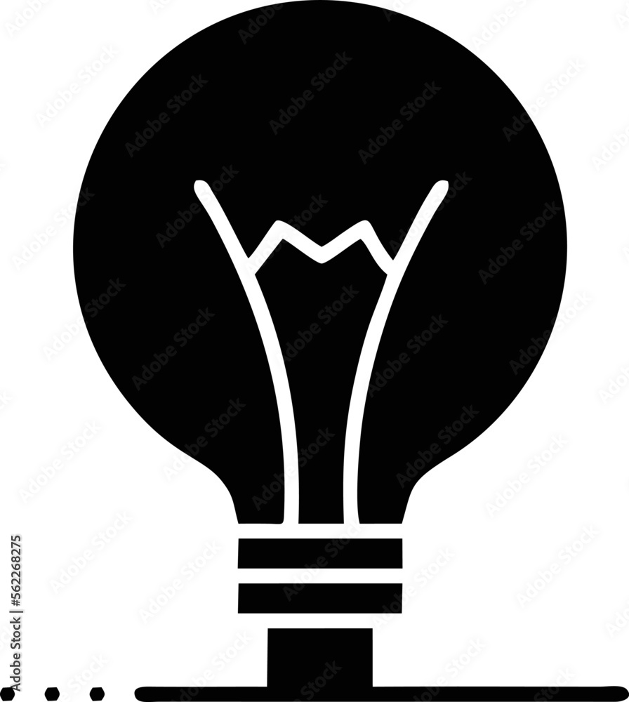 Idea icon symbol in black, creative inovation bulb symbol vector image Idea icon symbol in black, creative inovation bulb symbol vector image