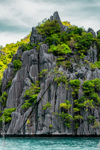 Up Close View of Karst Cliffs in Palawan, Philippines