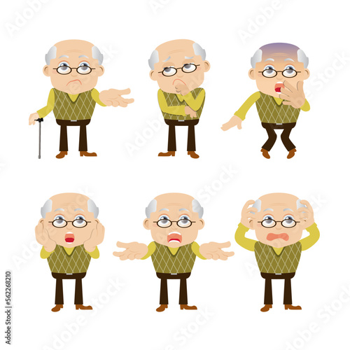 Old people with different poses