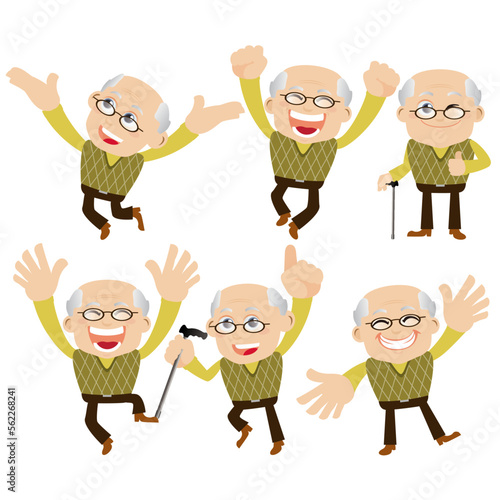 Old people with different poses