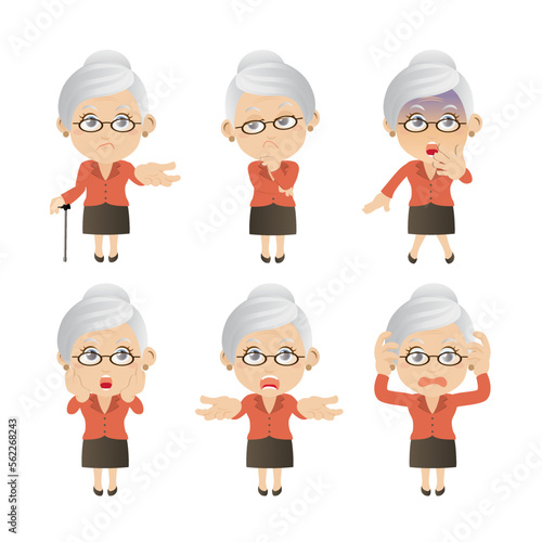 Old people with different poses