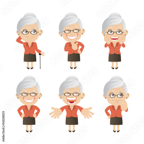 Old people with different poses