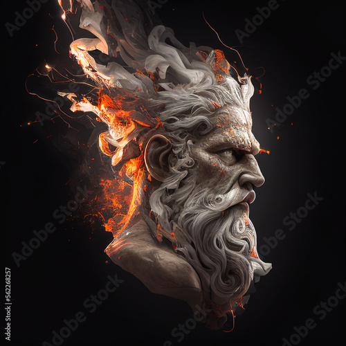 Portrait of Zeus, Statue of Zeus, god statue, greek god zeus