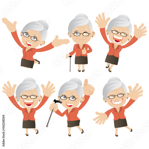 Old people with different poses