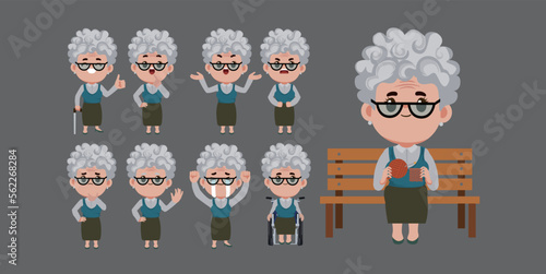 Old people with different poses