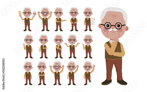 Old people with different poses