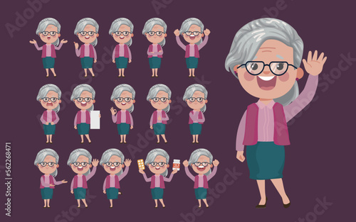 Old people with different poses