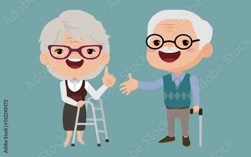 Old people with different poses