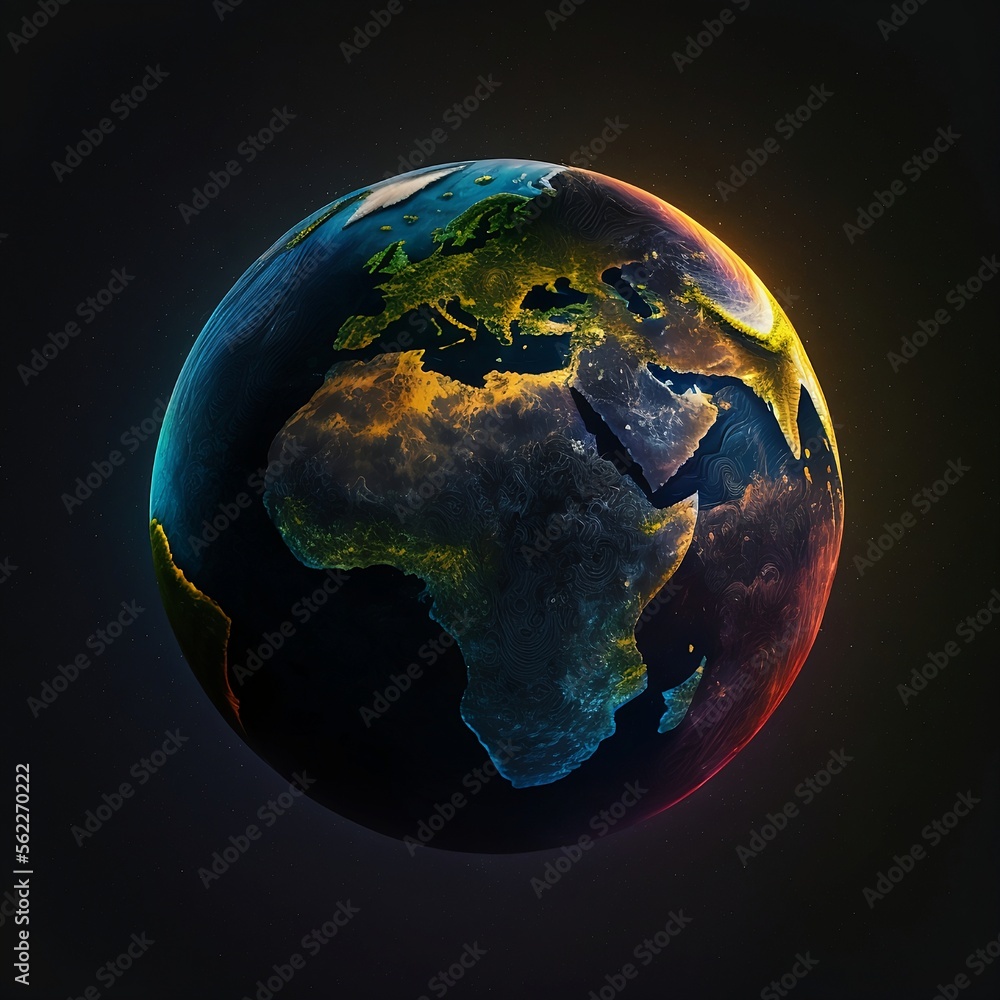 Home Planet: An Illustration of Earth, Generated by AI Home Planet: An Illustration of Earth, Generated by AI