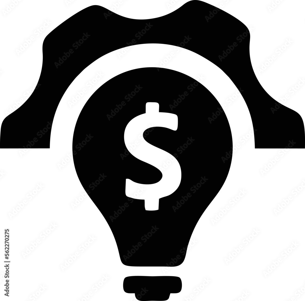 Idea icon symbol in black, creative inovation bulb symbol vector image Idea icon symbol in black, creative inovation bulb symbol vector image