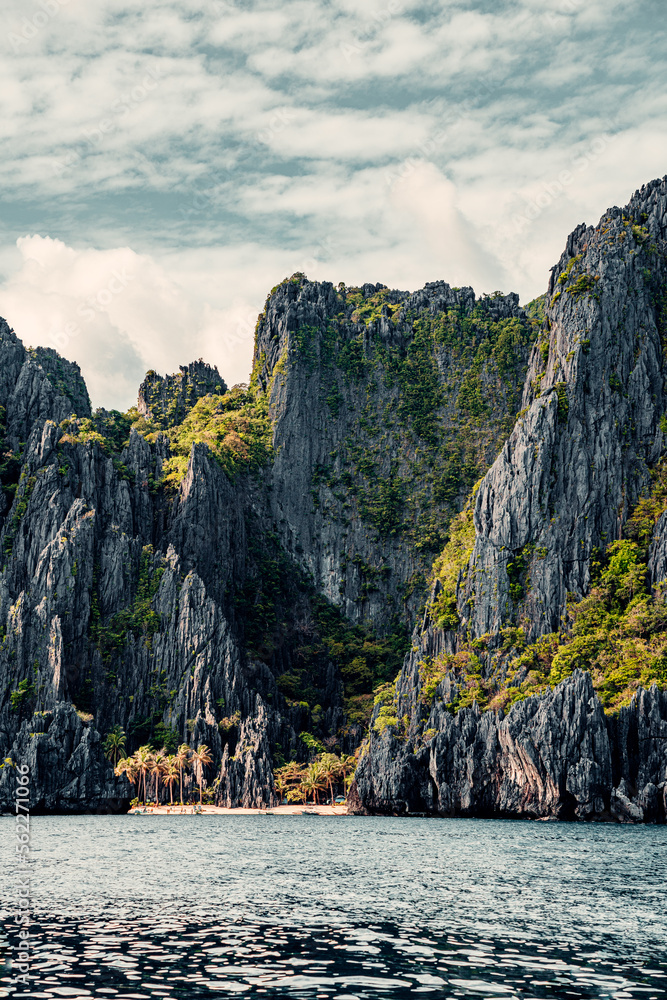 Vertical Shot of Karst Cliffs In El Nido, Palawan, Philippines