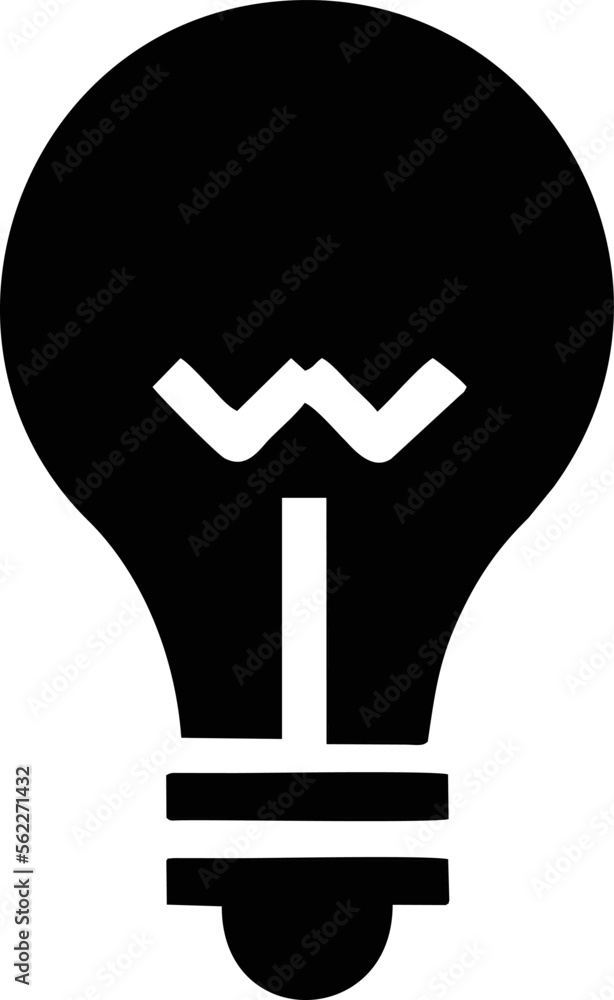 Idea icon symbol in black, creative inovation bulb symbol vector image Idea icon symbol in black, creative inovation bulb symbol vector image