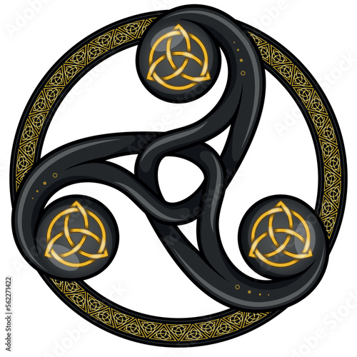 Knotted triskelion symbol design