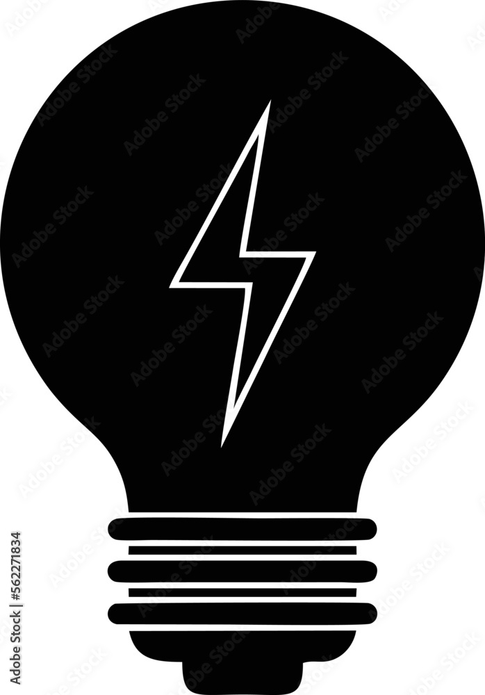 Idea icon symbol in black, creative inovation bulb symbol vector image Idea icon symbol in black, creative inovation bulb symbol vector image
