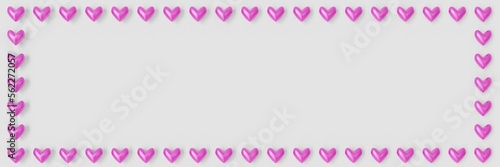 Valentine's Day Background: Frame with cute little colorful hearts  (3D Rendering) © A
