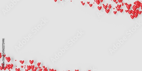 Valentine s Day Background Frame with gold hearts  3D Rendering 