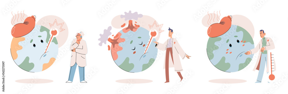 Global warming. High temperature and hot weather Earth. Climate change concept. Hot melt planet earth. Global warming heating impact. Tiny people. Raising global temperature. People energy use planet Global warming. High temperature and hot weather Earth. Climate change concept. Hot melt planet earth. Global warming heating impact. Tiny people. Raising global temperature. People energy use planet