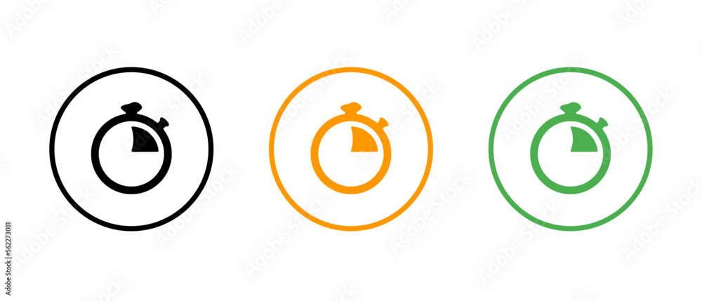 Stopwatch icon set. Vector illustration. Stopwatch icon set. Vector illustration.