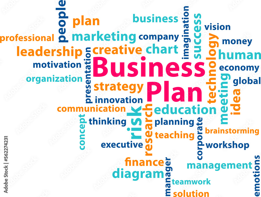 Business plan word cloud template idea concept