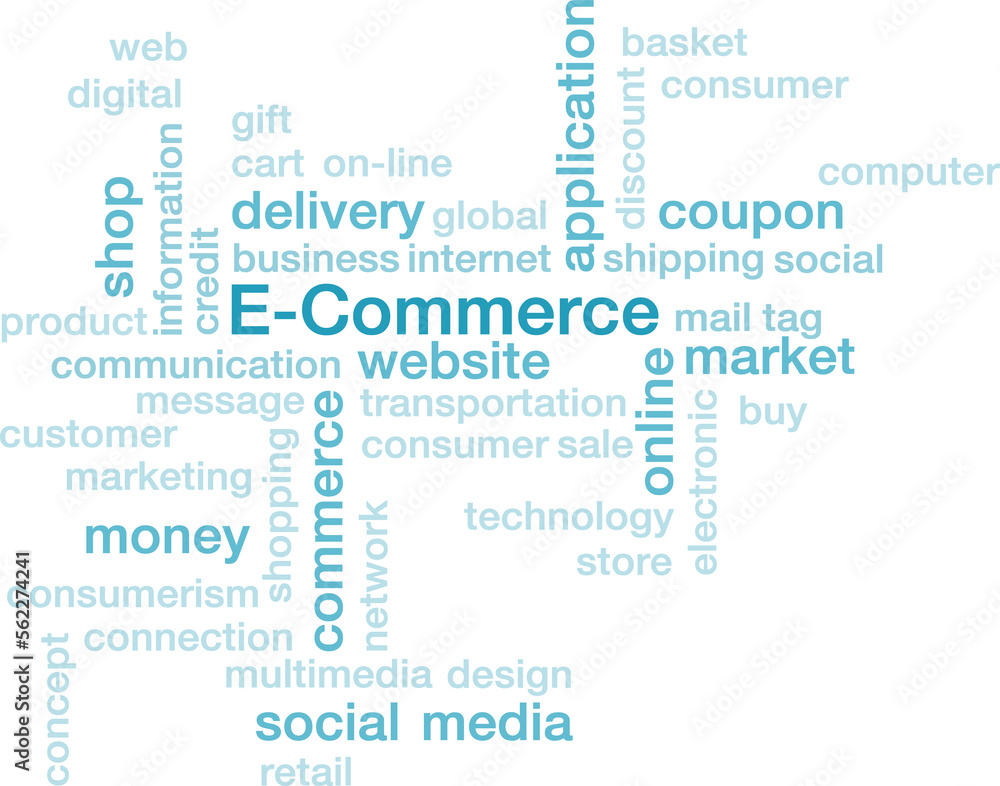 E commerce word cloud template. Business plan idea concept E commerce word cloud template. Business plan idea concept