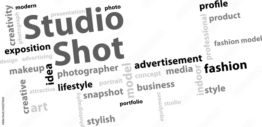 Studio shot word cloud template. Business plan idea concept