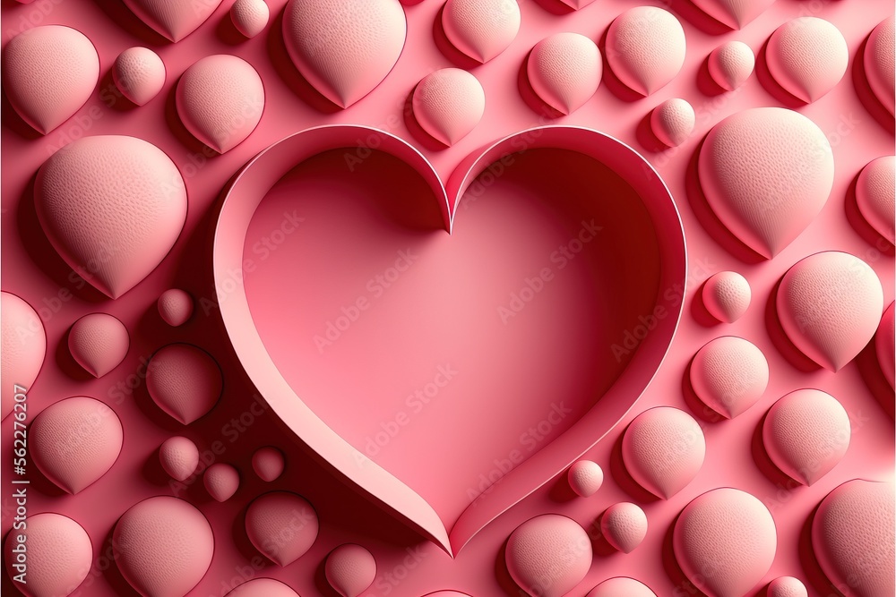 Love Heart Shape Pattern Generative AI