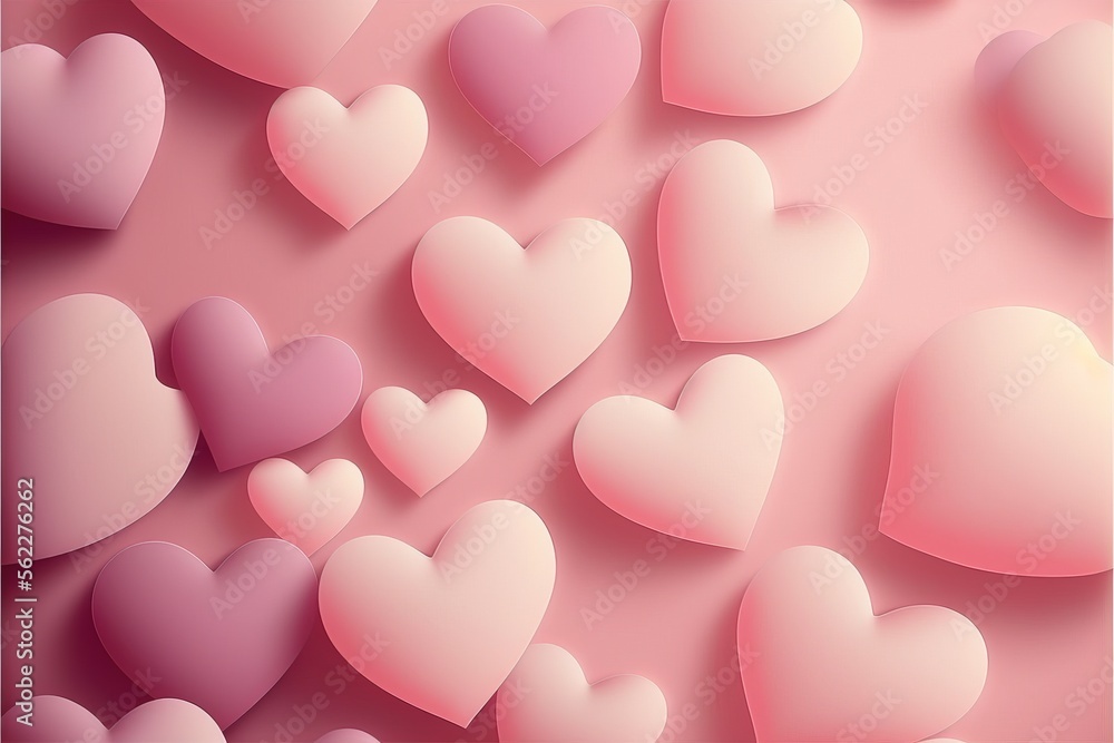 Love Heart Shape Pattern Generative AI
