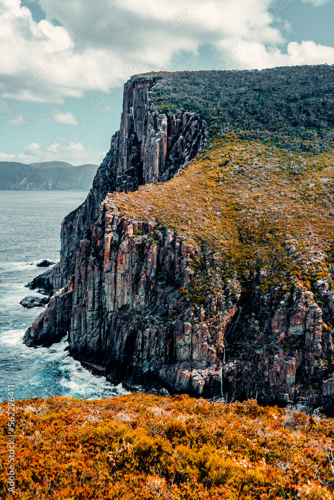 Cliffs of Dolerite Columns of Cape Hauy, In Tasman National Park, Tasmania, zoomed out