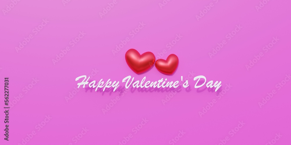 Valentine's Day: Background with cute little colorful hearts (3D Rendering)