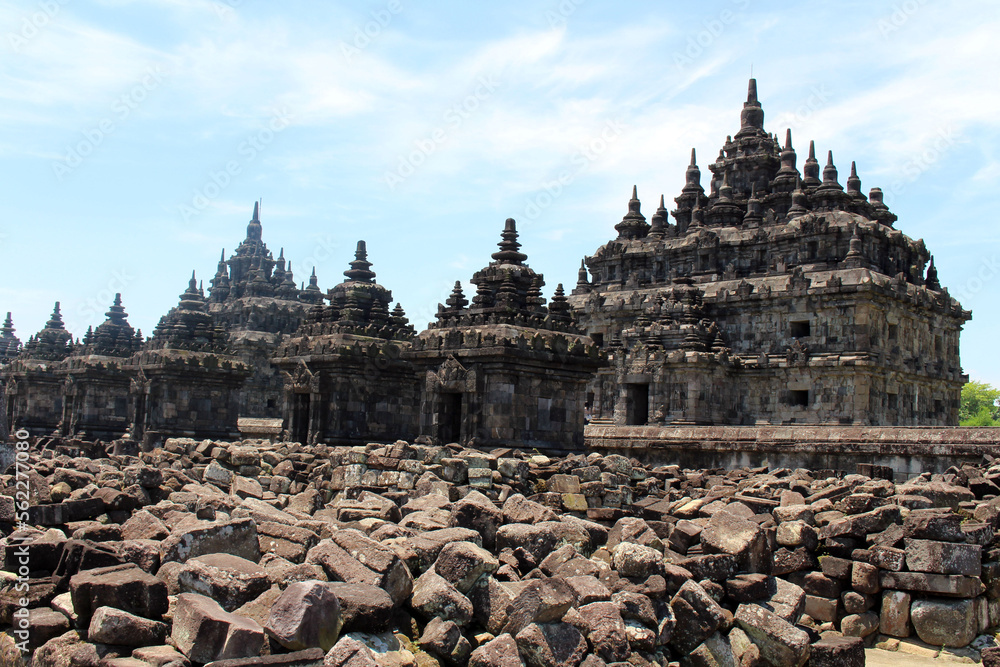 Fototapeta premium Twins of Plaosan temple complex in Indonesia. Taken July 2022.