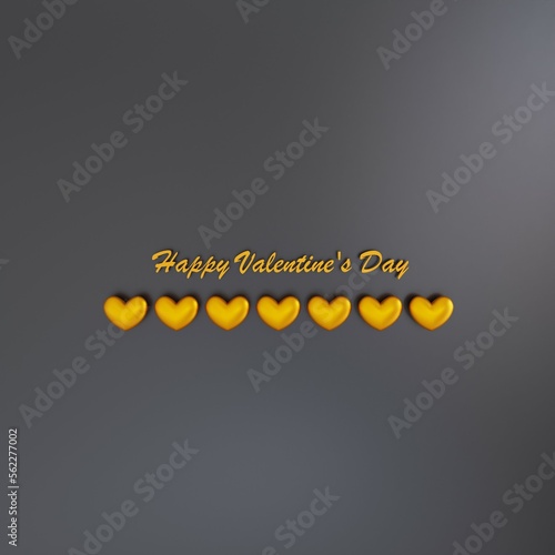 Valentine's Day: Background with cute little colorful hearts (3D Rendering)