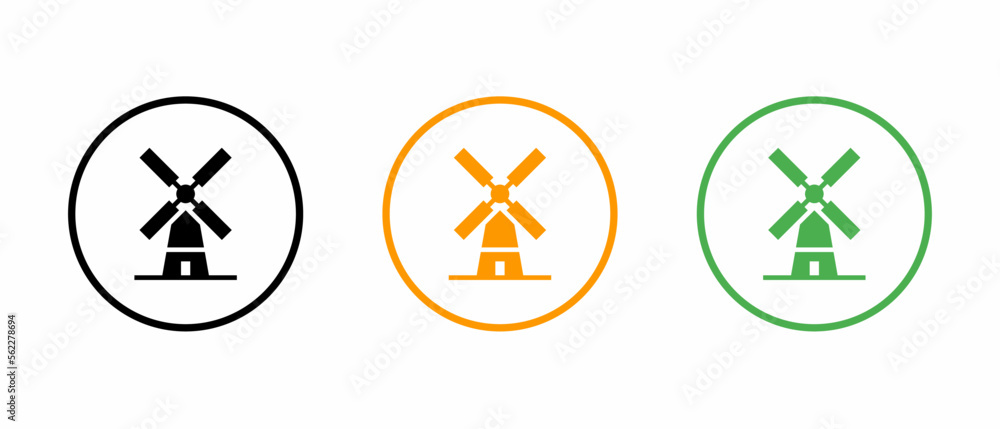 Turbine, windmill icon set. Vector illustration. Turbine, windmill icon set. Vector illustration.