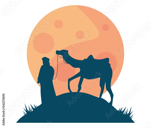 arab man with camel