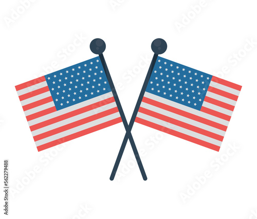 usa flags crossed