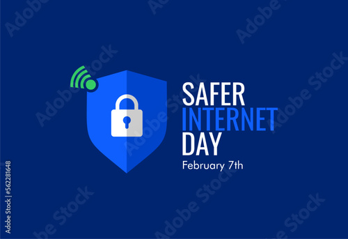 safer internet day banner on blue background