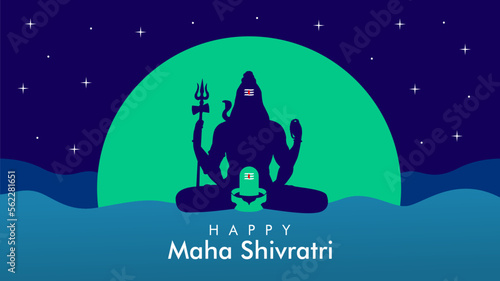 lord shiva for happy maha shivratri hindu festival poster