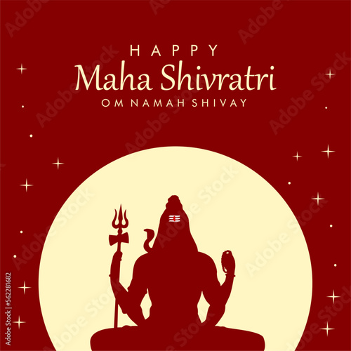 lord shiva silhouette for maha shivratri banner template