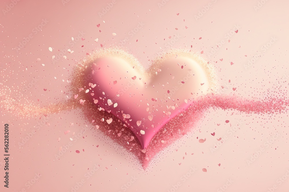 Pink hearst background. valentine's day concept illustration. Generative AI