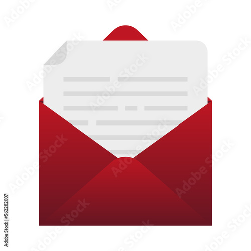 red envelope letter. Vector illustration.