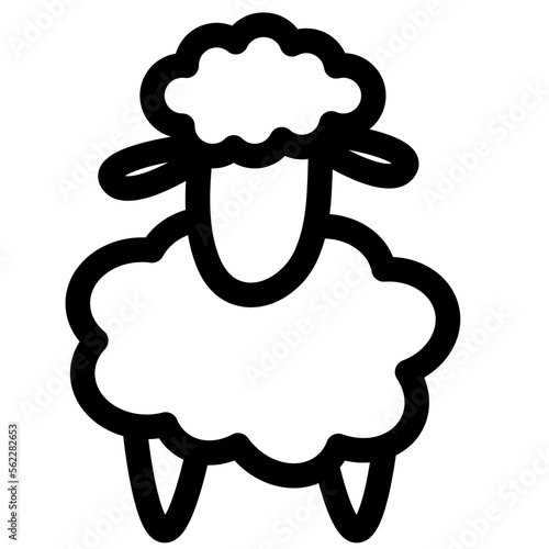 sheep icon black white outline