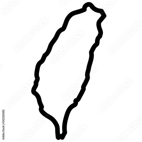 Taiwan icon black white outline