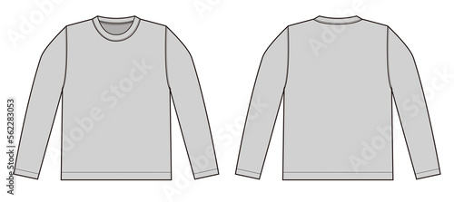 Longsleeve t-shirt template illustration (gray) /png,no background 