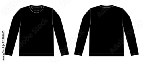 Obraz na płótnie Longsleeve t-shirt template illustration (black)	/png,no background