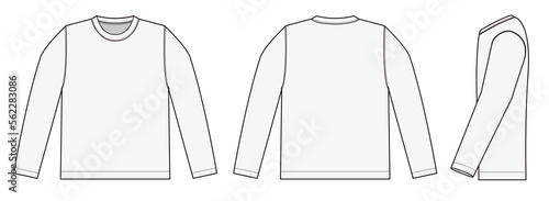 Longsleeve t-shirt template illustration (white / side)	/png,no background
