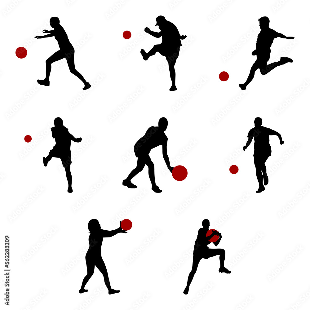 kickball silhouette set