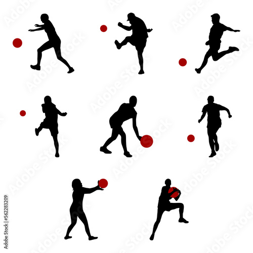 kickball silhouette set photo