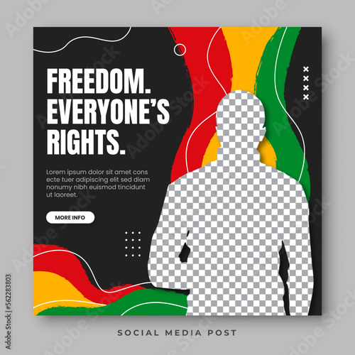 Freedom rights. Black history month social media banner template