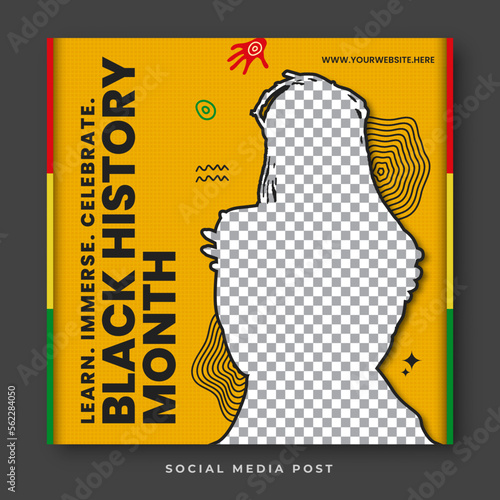 Black history month social media banner template