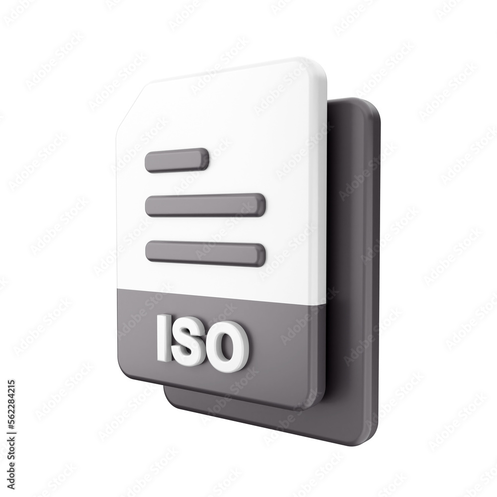 3d file iso format icon illustration render 3d file iso format icon illustration render